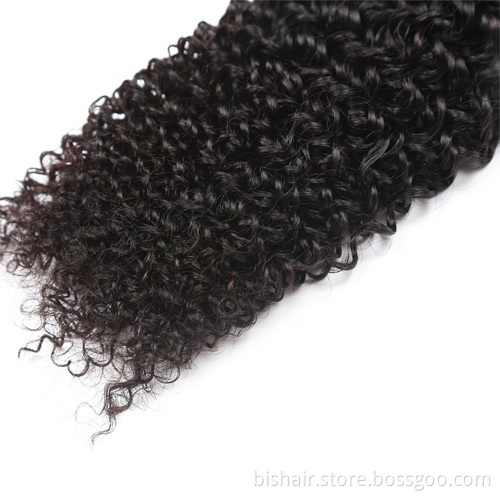 8A Great Brazilian Kinky Curly Hair Wave No Tangle No Shed For Black Color Curly Hair Weaving Natural  Extension Wigs Wholesale